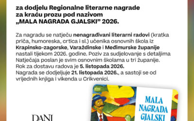 POZIV NA LITERARNI NATJEČAJ “MALA NAGRADA GJALSKI” 2026.