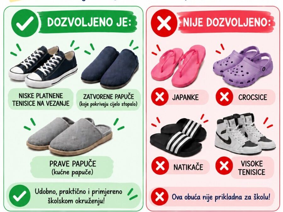 OBAVIJEST RODITELJIMA – OBUĆA U ŠKOLI