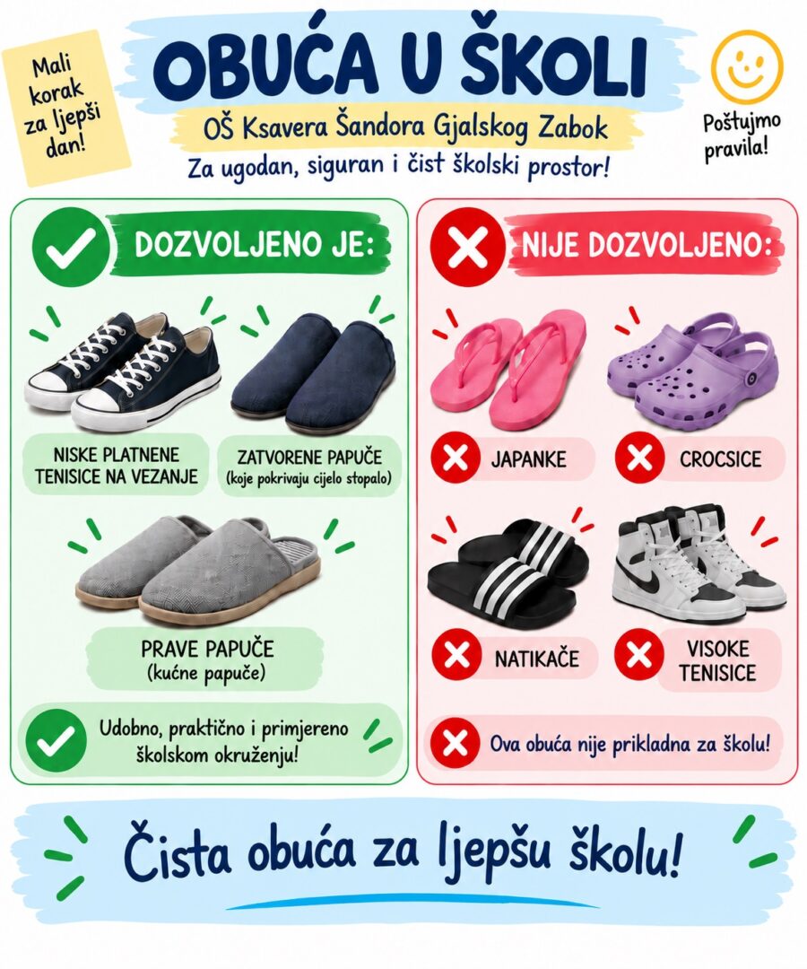 papuče u OŠ Zabok